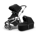 Carrinho de Bebê Thule Sleek + Moisés Cinza - Amortecedor 4 Rodas