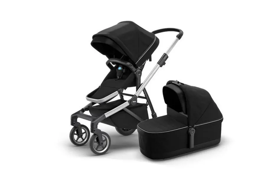 Carrinho de Bebê Thule Sleek + Moisés Cinza – Amortecedor 4 Rodas Carrinho de Bebê Thule Sleek + Moisés Cinza - Amortecedor 4 Rodas