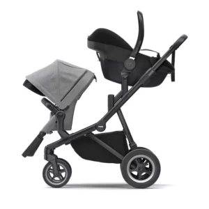 Carrinho de Bebê Thule Sleek + Moisés Cinza - Amortecedor 4 Rodas