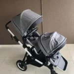 Carrinho de Bebê Thule Sleek + Moisés Cinza - Amortecedor 4 Rodas