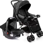 Carrinho de Bebê Travel System Reverse Cosco Preto Rajado