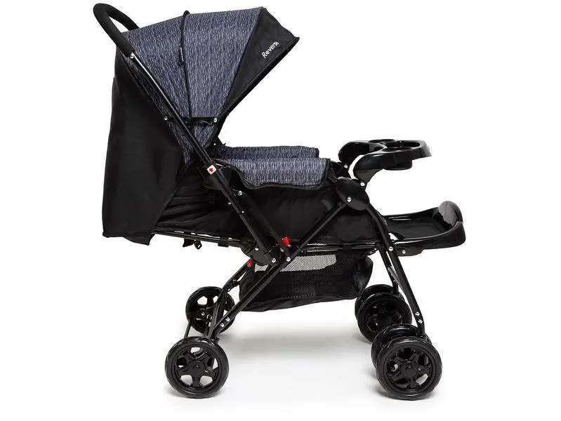 Carrinho de Bebê Travel System Reverse Cosco Preto Rajado Carrinho de Bebê Travel System Reverse Cosco Preto Rajado