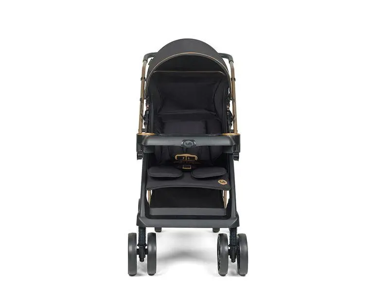 Carrinho de Bebê Tutti Baby Bolt Preto e Dourado com Reversibilidade e Moisés Carrinho de Bebê Tutti Baby Bolt Preto e Dourado com Reversibilidade e Moisés