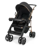 Carrinho de Bebê Tutti Baby Bolt Preto e Dourado com Reversibilidade e Moisés