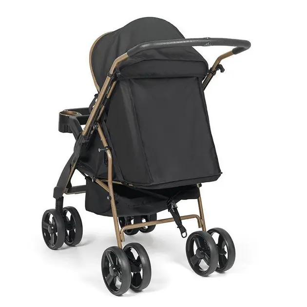 Carrinho de Bebê Tutti Baby Bolt Preto e Dourado com Reversibilidade e Moisés Carrinho de Bebê Tutti Baby Bolt Preto e Dourado com Reversibilidade e Moisés