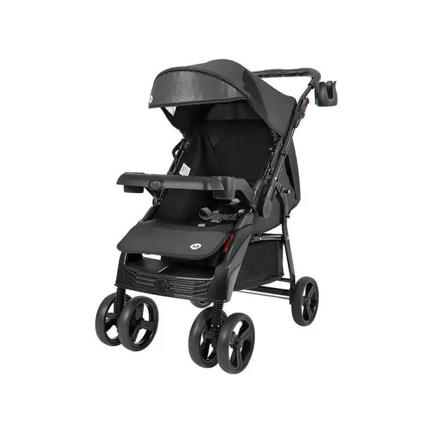 Carrinho de Bebê Tutti Baby Yano Preto e Cinza para Crianças até 15kg