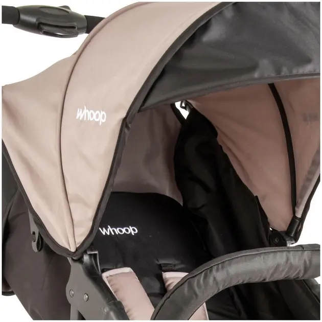 Carrinho de Bebe Whoop Bebê Conforto Trio Cappuccino - Estrutura Leve e Compacta