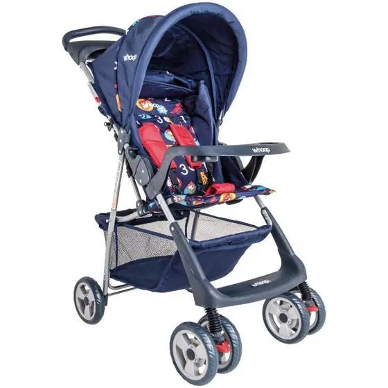 Carrinho de Bebê Whoop Mascote Azul Marinho – Kiddo 8008AMM de Passeio Compacto Carrinho de Bebê Whoop Mascote Azul Marinho - Kiddo 8008AMM de Passeio Compacto