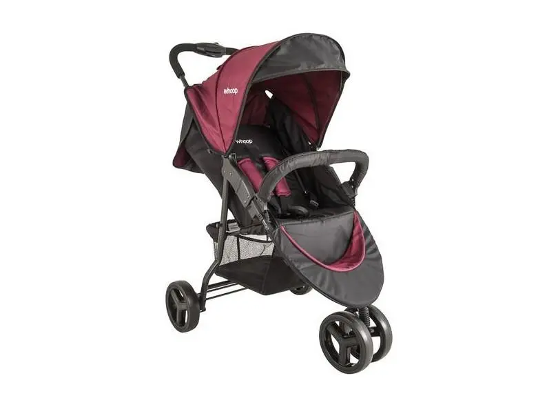 Carrinho de Bebê Whoop Trio 5 em 1 - Vinho - Com Bebê Conforto e Moisés