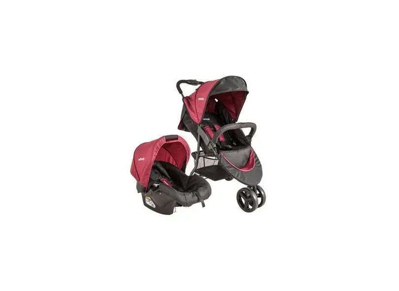 Carrinho de Bebê Whoop Trio 5 em 1 - Vinho - Com Bebê Conforto e Moisés