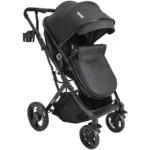 Carrinho de Bebê Whoop Vox Preto - Compacto e Leve - Até 15kg