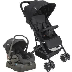 Carrinho de Bebê Whoop Vox Travel System Preto com Bebê Conforto e Base