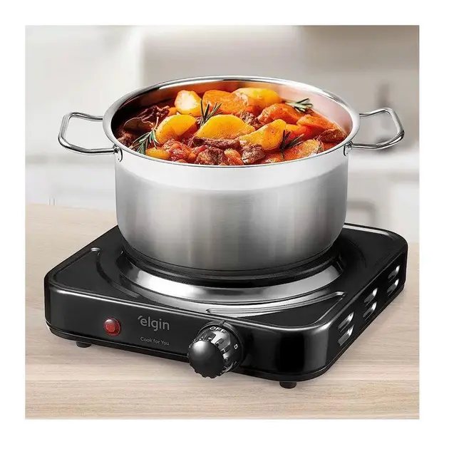 Cooktop 1 Boca Elgin Preto – Portátil 110V 1000W – Fogão Elétrico Cooktop 1 Boca Elgin Preto - Portátil 110V 1000W - Fogão Elétrico