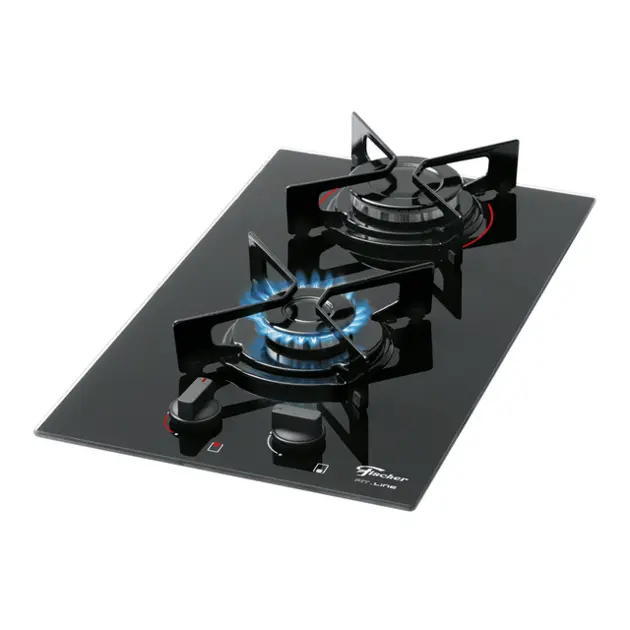 Cooktop 2 Bocas Fischer Preto – Fit Line – Gás Bivolt – 27185-60015