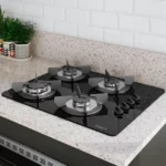 Cooktop 4 Bocas Chamalar Vermelho - Ultra Chama Marmorizado - Gás Bivolt