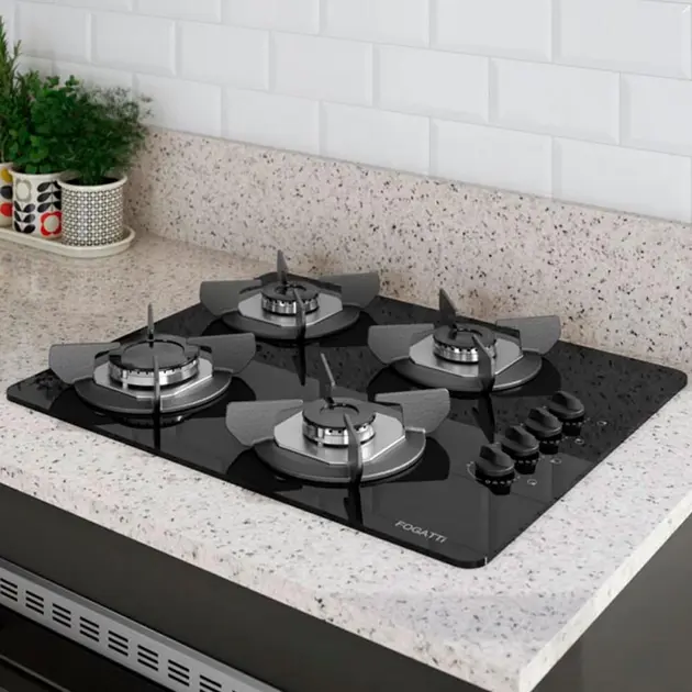 Cooktop 4 Bocas Chamalar Vermelho – Ultra Chama Marmorizado – Gás Bivolt Cooktop 4 Bocas Chamalar Vermelho - Ultra Chama Marmorizado - Gás Bivolt