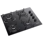 Cooktop 4 Bocas Chamalar Vermelho - Ultra Chama Marmorizado - Gás Bivolt