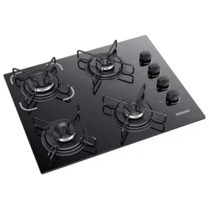 Cooktop 4 Bocas Chamalar Vermelho - Ultra Chama Marmorizado - Gás Bivolt