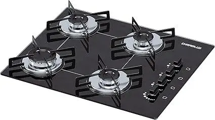 Cooktop 4 Bocas Chamalux Preto – Ultra Chama Marmorizado – Gás Bivolt Cooktop 4 Bocas Chamalux Preto - Ultra Chama Marmorizado - Gás Bivolt