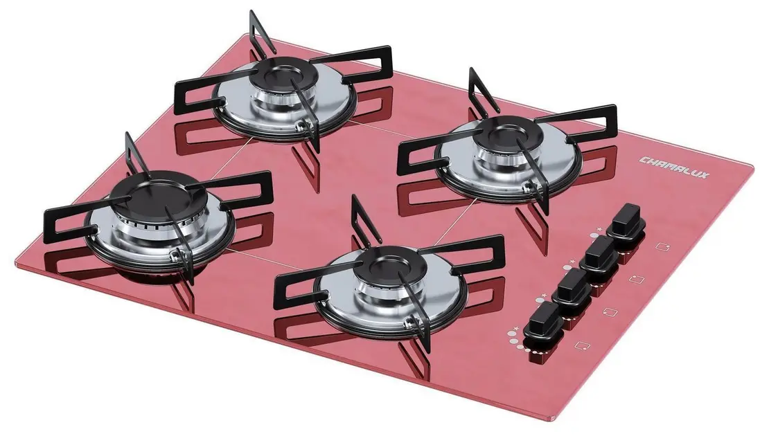 Cooktop 4 Bocas Chamalux Rosa – Ultra Chama – Gás Bivolt Cooktop 4 Bocas Chamalux Rosa - Ultra Chama - Gás Bivolt