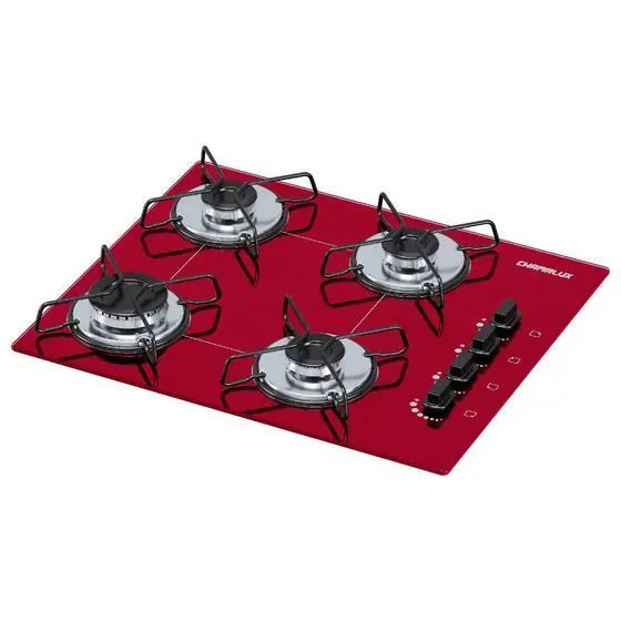 Cooktop 4 Bocas Chamalux Vermelho – Ultra Chama Bivolt Cooktop 4 Bocas Chamalux Vermelho - Ultra Chama Bivolt