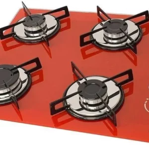 Cooktop 4 Bocas Chamalux Vermelho - Ultra Chama Bivolt