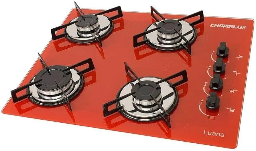 Cooktop 4 Bocas Chamalux Vermelho – Ultra Chama Bivolt Cooktop 4 Bocas Chamalux Vermelho - Ultra Chama Bivolt