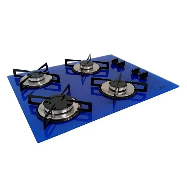 Cooktop 4 Bocas D&D Azul - Gás Bivolt - CE04AZ
