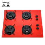 Cooktop 4 Bocas D&D Vermelho - Gás Bivolt - CE04V