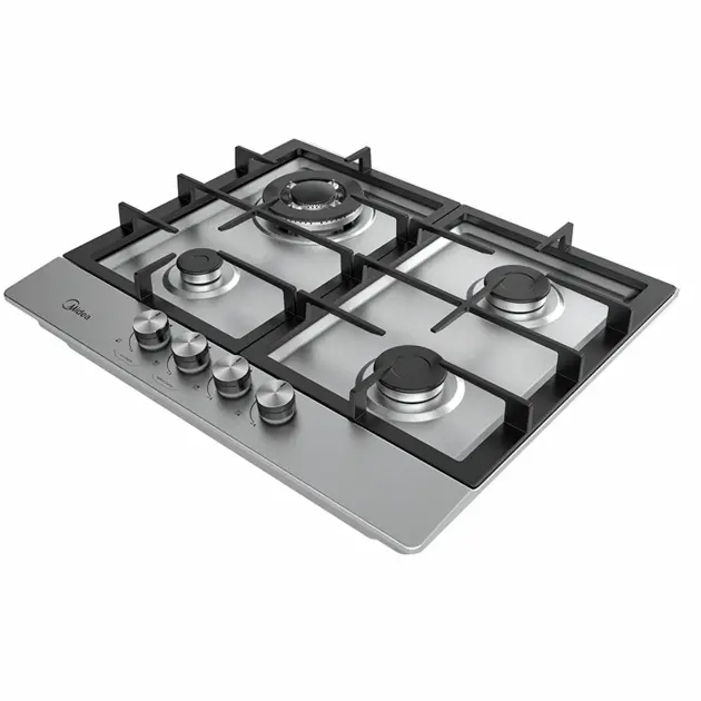 Cooktop 4 Bocas Midea Inox – Tripla Chama – Gás Bivolt – CYB4B Cooktop 4 Bocas Midea Inox - Tripla Chama - Gás Bivolt - CYB4B