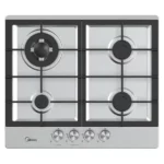 Cooktop 4 Bocas Midea Inox - Tripla Chama - Gás Bivolt - CYB4B