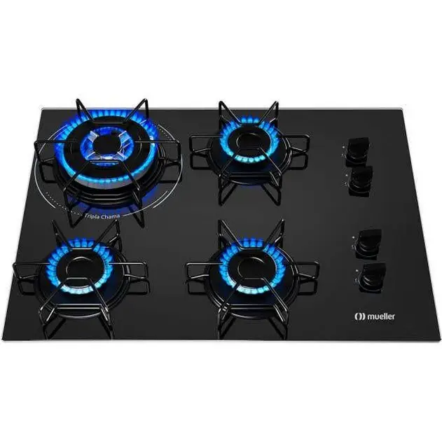 Cooktop 4 Bocas Mueller Preto – Gás Bivolt – 601086003 Cooktop 4 Bocas Mueller Preto - Gás Bivolt - 601086003