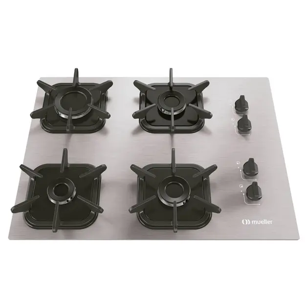 Cooktop 4 Bocas Mueller Preto – Gás Bivolt – 601086003 Cooktop 4 Bocas Mueller Preto - Gás Bivolt - 601086003