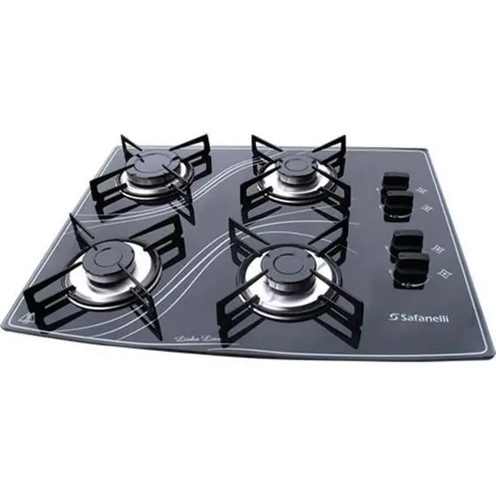 Cooktop 4 Bocas Safanelli Preto – À Gás Bivolt – FCL40 com Acendimento Superautomático Cooktop 4 Bocas Safanelli Preto - À Gás Bivolt - FCL40 com Acendimento Superautomático