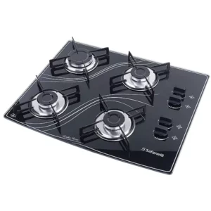 Cooktop 4 Bocas Safanelli Preto - À Gás Bivolt - FCL40 com Acendimento Superautomático