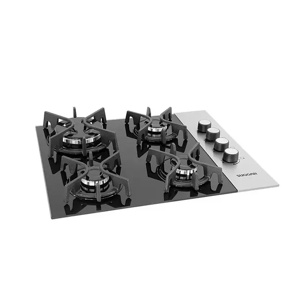 Cooktop 4 Bocas Suggar Preto – Gás Bivolt – FG4404FVPIX com Queimador Tripla Chama e Trempes em Ferro Fundido Cooktop 4 Bocas Suggar Preto - Gás Bivolt - FG4404FVPIX com Queimador Tripla Chama e Trempes em Ferro Fundido