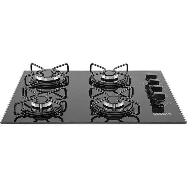 Cooktop 4 Bocas Suggar Preto – Gás Bivolt – FG4404FVPIX com Queimador Tripla Chama e Trempes em Ferro Fundido Cooktop 4 Bocas Suggar Preto - Gás Bivolt - FG4404FVPIX com Queimador Tripla Chama e Trempes em Ferro Fundido