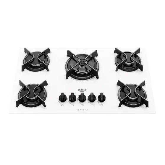 Cooktop 5 Bocas Branco Mega Chama – Gás Bivolt Cooktop 5 Bocas Branco Mega Chama - Gás Bivolt