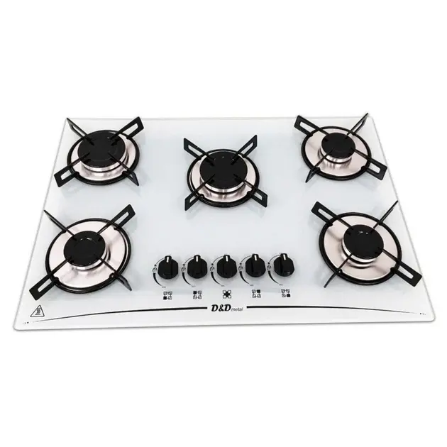 Cooktop 5 Bocas Fornello Branco – Mega Chama – Gás Bivolt
