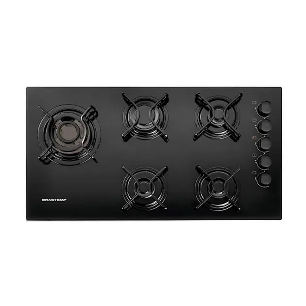 Cooktop 5 Bocas Brastemp Preto – Ative! – Gás Bivolt – Bdd85aeuna