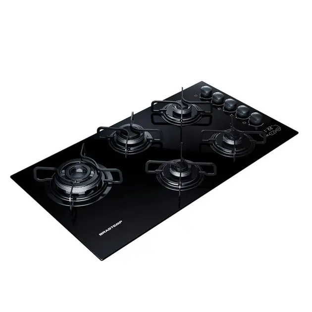 Cooktop 5 Bocas Brastemp Preto - Ative! Timer Touch - Gás Bivolt - BDT85AEUNA