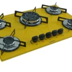 Cooktop 5 Bocas Chamalar Amarelo - Tripla Chama - Gás Bivolt