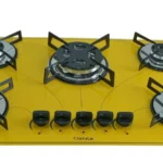 Cooktop 5 Bocas Chamalar Amarelo - Tripla Chama - Gás Bivolt
