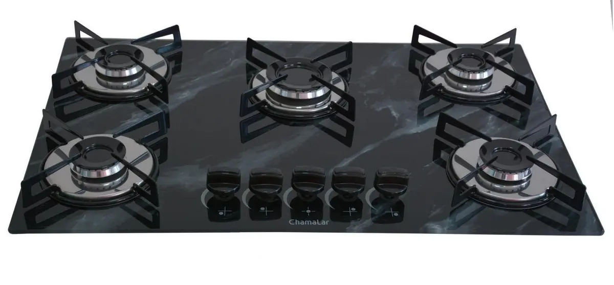 Cooktop 5 Bocas Chamalar Preto – Premium Ultra Chama Bivolt Cooktop 5 Bocas Chamalar Preto - Premium Ultra Chama Bivolt