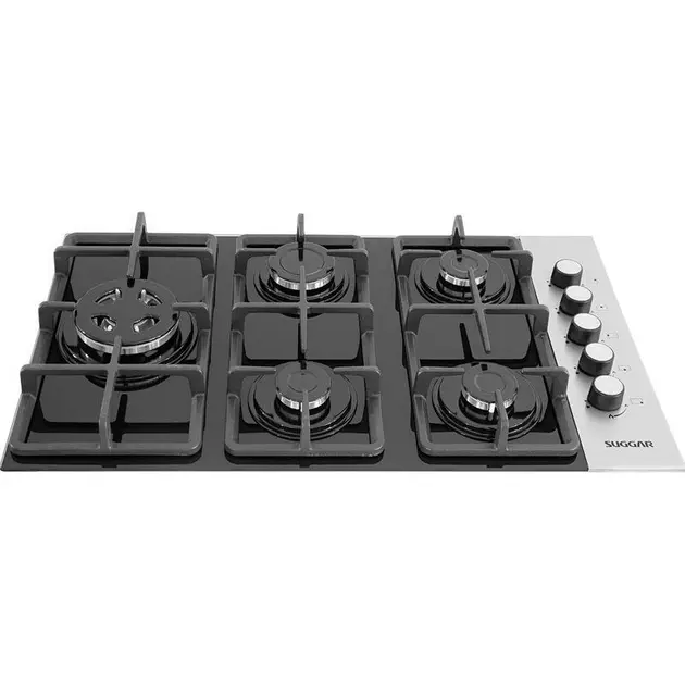 Cooktop 5 Bocas e Queimadores em Vidro Suggar Preto Bivolt FG5335VP