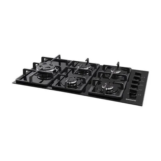 Cooktop 5 Bocas Suggar Preto – Gás Bivolt – Fg5335vpix
