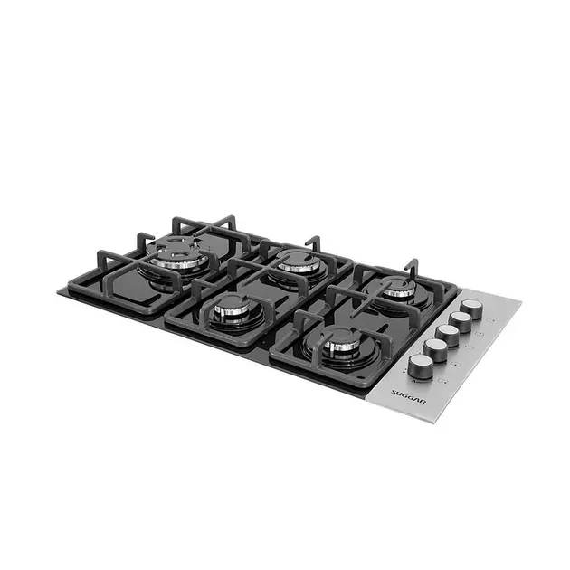 Cooktop 5 Bocas Ferro Fundido Preto com Inox – Gás Bivolt – FG5335VPIX Cooktop 5 Bocas Ferro Fundido Preto com Inox - Gás Bivolt - FG5335VPIX