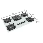 Cooktop 5 Bocas Mueller Branco - Tripla Chama - Gás Bivolt