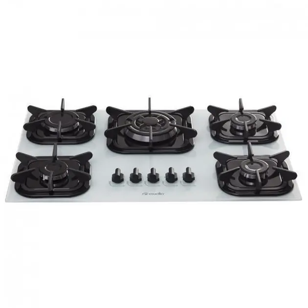 Cooktop 5 Bocas Mueller Branco – Tripla Chama – Gás Bivolt Cooktop 5 Bocas Mueller Branco - Tripla Chama - Gás Bivolt