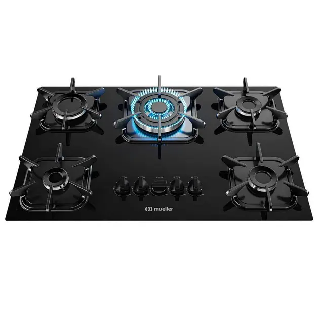 Cooktop 5 Bocas Mueller Preto – Gás Bivolt – 601087003
